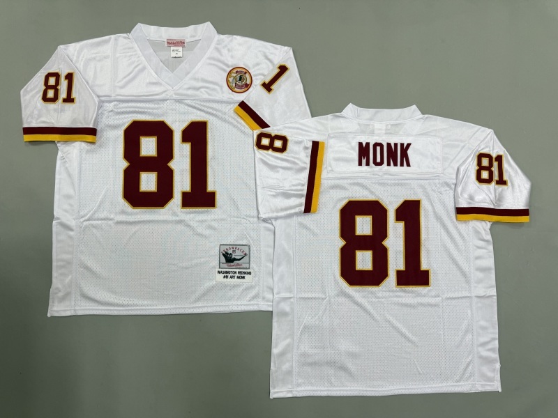 Men 2025 Washington Redskins #81 Monk white Throwback Limited NFL Jersey style 002->washington redskins->NFL Jersey